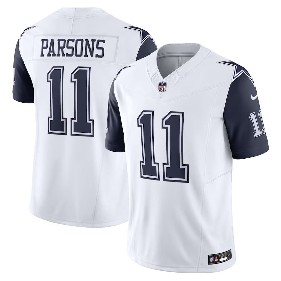 Men Dallas Cowboys 11 Micah Parsons Nike White Vapor F.U.S.E. Limited NFL Jerseys